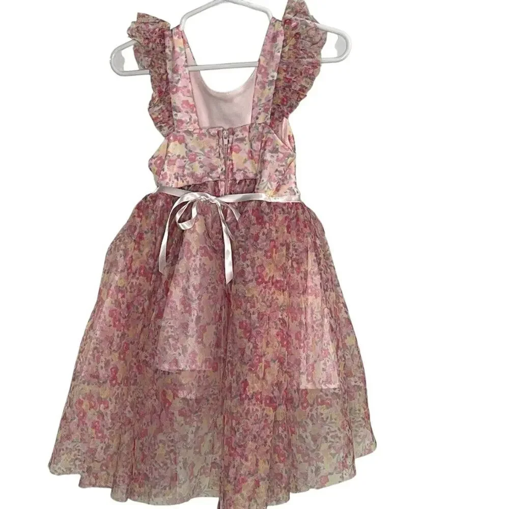 Zunie Girl 2T Dress Floral Tulle Formal Fairy Whimsical Garden Special Occasion